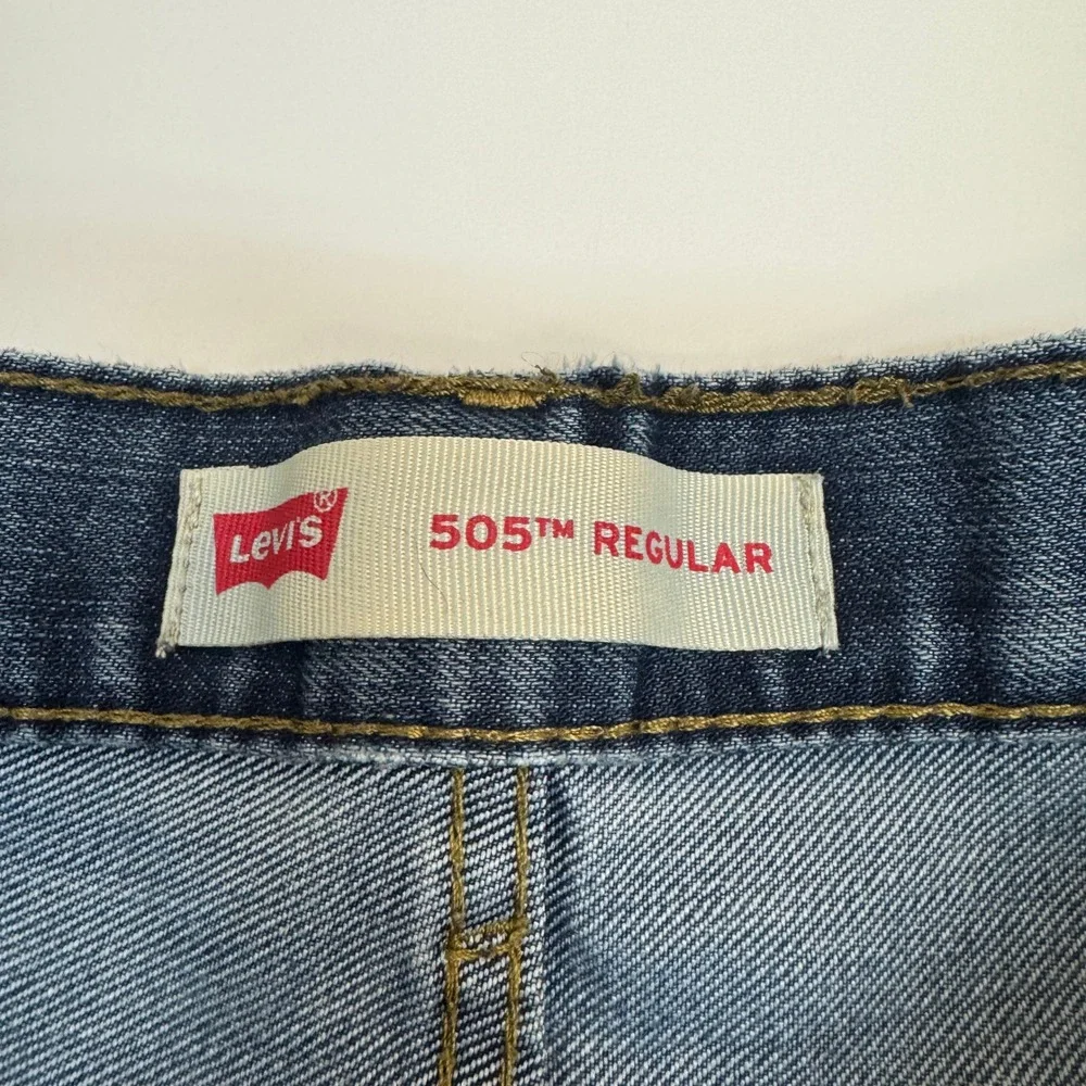 Levis Jeans Boys Size 14 Blue 505 Regular Denim Classic Straight Leg